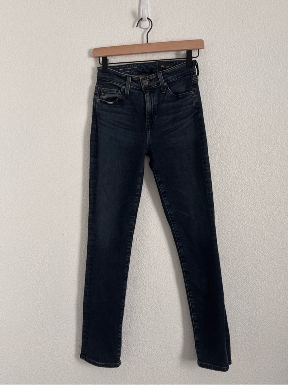 AG Adriano Goldschmied Size 24 Blue Mari High Rise Slim Straight Jeans